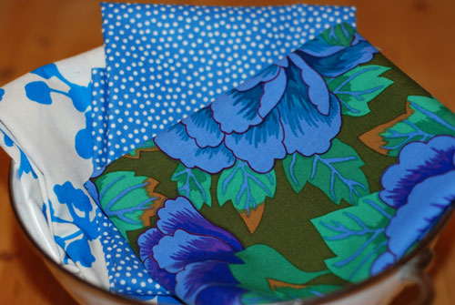 Beautiful Blues Cotton Fabric Bundle...Half Yard Cuts-cotton, fabric, blue, kaffe fasset, amy butler, dots, flowers, retro, sewing, quilting, patchwork