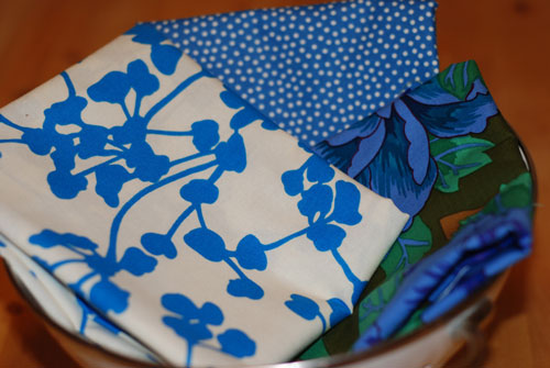 Beautiful Blues Cotton Fabric Bundle...Half Yard Cuts-cotton, fabric, blue, kaffe fasset, amy butler, dots, flowers, retro, sewing, quilting, patchwork