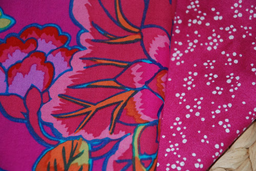 Kaffe Fassett Blooms & Dots Cotton Fabric Fat Quarter Bundle-kaffe fassett, magenta, flowers, dots, pink,