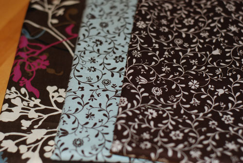 Retro Blue & Brown Flowers Fat Quarter Bundle-japanese, moda, lecien, cotton, fabric, blue, brown, flowers, retro patchwork, sewing