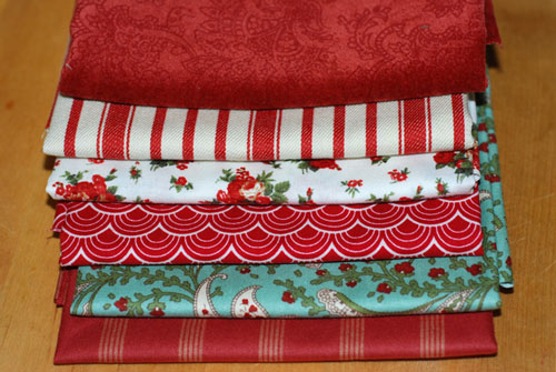 Christmas Fabrics Cotton Fabric Fat Quarter Bundle-cotton, fabric, sewing, quilting, patchwork, moda, joel dewberry, stripes, flowers, paisley, velvet