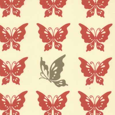 Moda Momo's Wonderland 32105-13 Red Butterfly  Cotton Fabric-