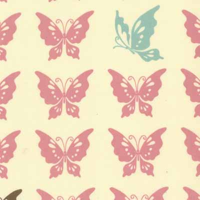 Moda Momo's Wonderland 32105-11 Pink Butterfly Print Cotton Fabric-momo's, wonderland, cotton, fabric, moda, sewing, whimsical, patchwork, pink, butterflies