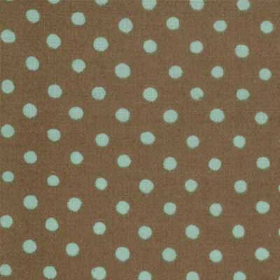 Moda Momo's Wonderland 32108-39 Brown Aqua Dot Print Cotton Fabric-