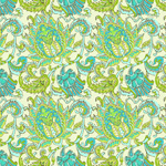 Amy Butler Soul Blossoms Dancing Paisley Limestone Cotton Fabric-cotton, fabric, amy butler, soul blossoms, dancing paisley, new, modern, designer