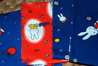Miffy & Friends European Japanese Cotton Canvas FQ Bundle-Miffy, fabric, blue, orange, yellow, bunnies, trees, kids, children, cotton, japanese, european, dut