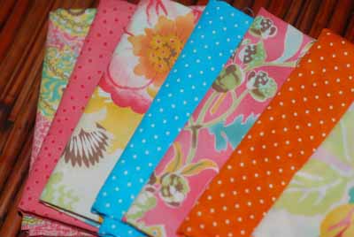 Sultry Flowers and Dots FQ Bundle 2-sultry, moda, fabric, cotton, basic grey, dots, pink, orange, blue, fq, bundle
