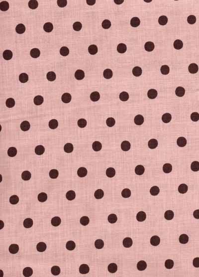 Pink and Brown Echino Dots Cotton/Linen Blend Japanese Fabric-echino, pink, brown, dot, linen, cotton, blend, fabric, japanese, import