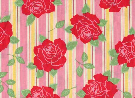 Moda Urban Chiks Sweet Red Rose Stripe Cotton Fabric-
moda, sweet, urban chics, red, white, stripe, cotton, fabric, yellow, roses, green, floral